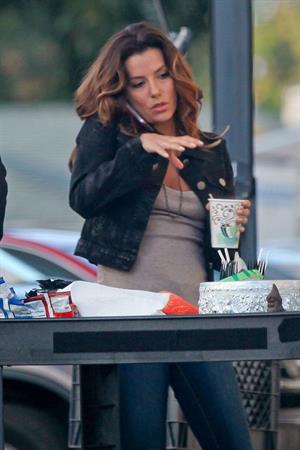 Eva Longoria – “Any Day” set candids in LA 11/4/13  