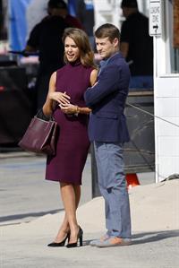 Jessica Alba “How to Make Love Like an Englishman” set candids in Los Angeles, November 4, 2013 