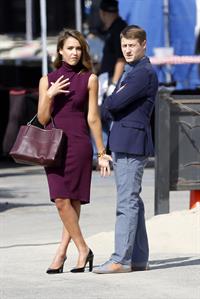 Jessica Alba “How to Make Love Like an Englishman” set candids in Los Angeles, November 4, 2013 