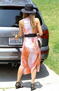Jessica Alba shopping at Bel Bambini before heading to a baby shower in Hollywood on June 29, 2013