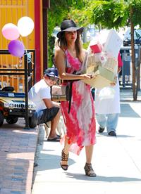 Jessica Alba shopping at Bel Bambini before heading to a baby shower in Hollywood on June 29, 2013