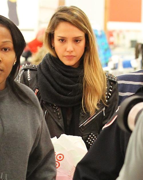 Jessica Alba Christmas shopping at Target in LA 12/20/12 