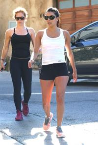 Eva Longoria in shorts at a gym in Hollywood 23.08.13