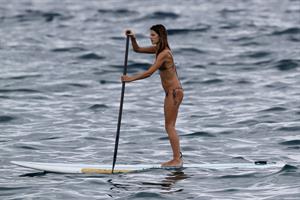 Alessandra Ambrosio on the beach in Hawaii on July 28, 2010 