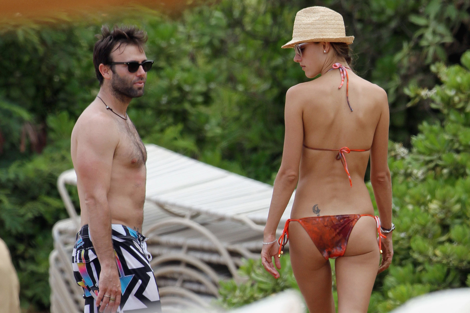 Alessandra Ambrosio on the beach in Hawaii on July 28, 2010 