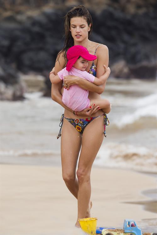 Alessandra Ambrosio on the beach in Hawaii on July 28, 2010 
