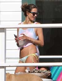 Alessandra Ambrosio playing beach volleyball in Malibu on July 7, 2012 