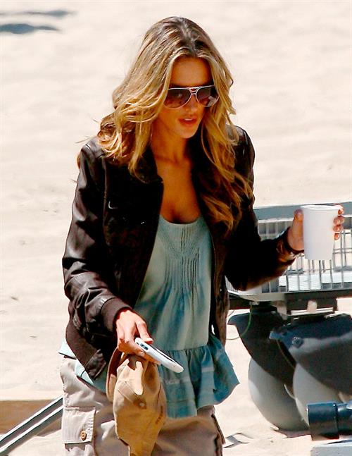 Alessandra Ambrosio photoshoot on the beach in Malibu