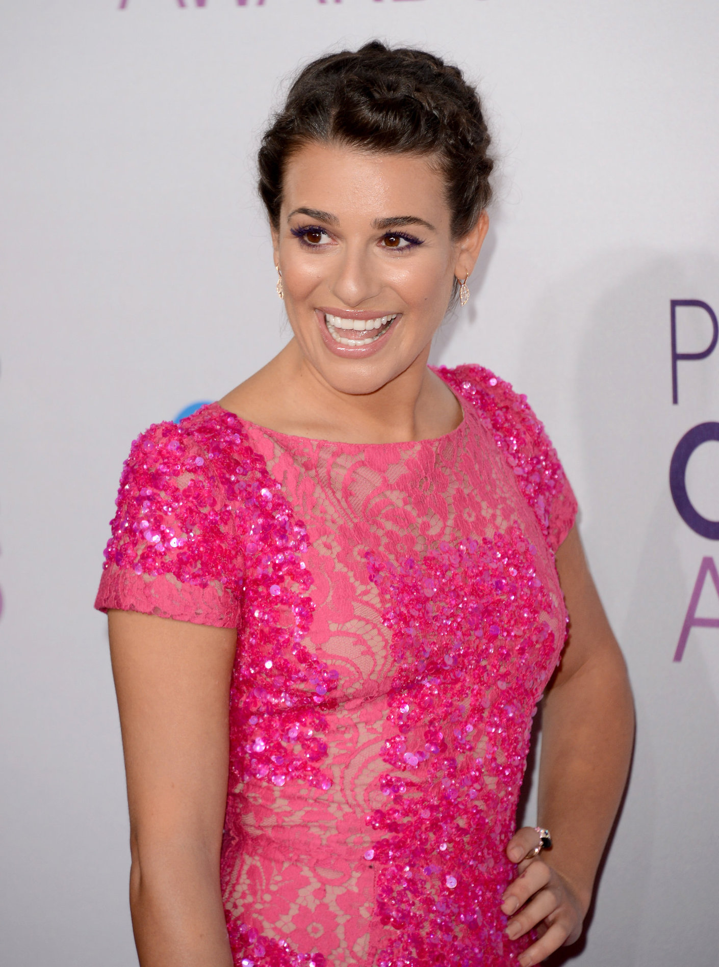 Lea Michele in pink at the 39th Annual People's Choice Awards in Los Angeles on Jan 9, 2013 