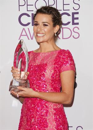 Lea Michele in pink at the 39th Annual People's Choice Awards in Los Angeles on Jan 9, 2013 