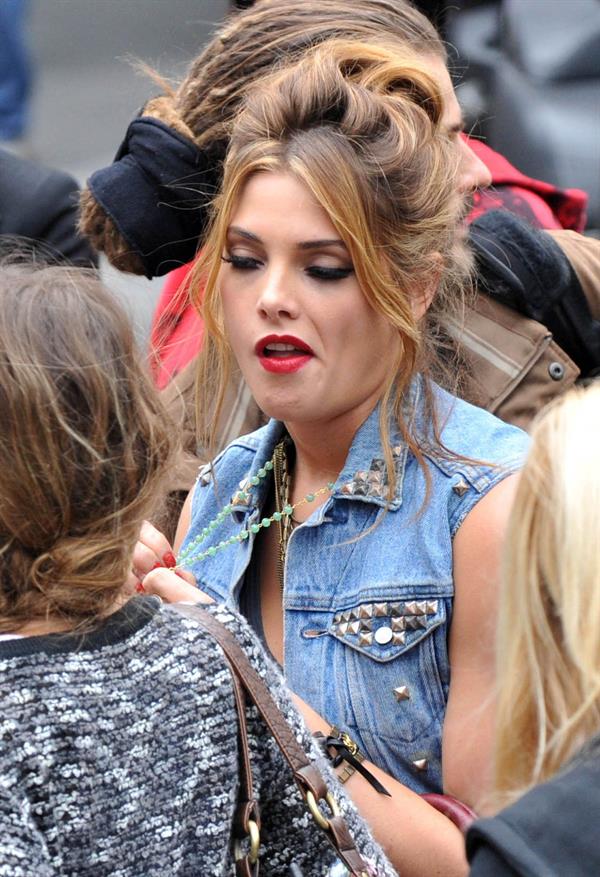 Ashley Greene and Miley Cyrus in Paris France on September 6, 2010 