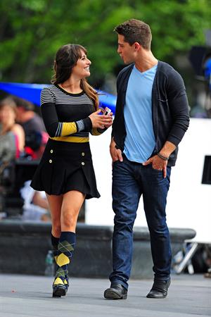 Lea Michele On the Glee set in Washington Square Park, NYC - August 11 2012