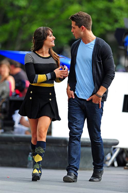 Lea Michele On the Glee set in Washington Square Park, NYC - August 11 2012