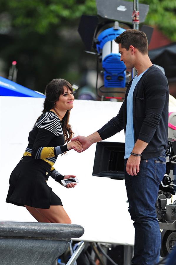 Lea Michele On the Glee set in Washington Square Park, NYC - August 11 2012