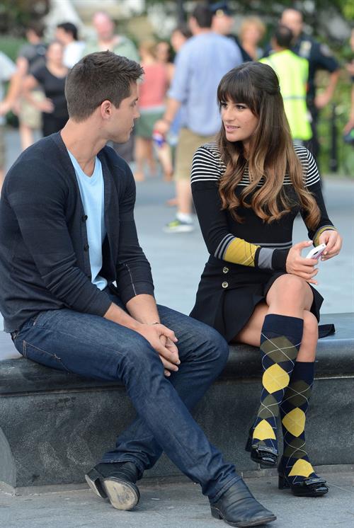 Lea Michele On the Glee set in Washington Square Park, NYC - August 11 2012