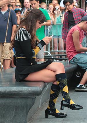 Lea Michele On the Glee set in Washington Square Park, NYC - August 11 2012