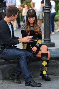 Lea Michele On the Glee set in Washington Square Park, NYC - August 11 2012