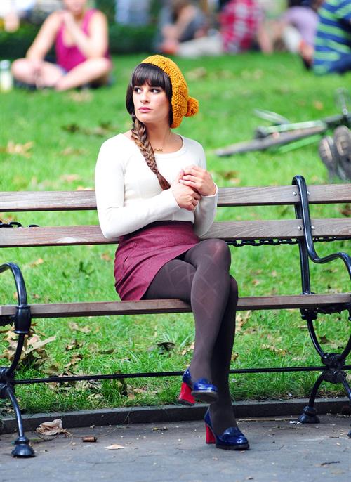 Lea Michele On the Glee set in Washington Square Park, NYC - August 11 2012