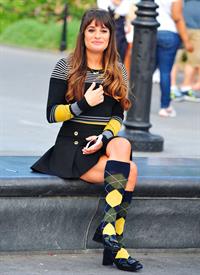Lea Michele On the Glee set in Washington Square Park, NYC - August 11 2012
