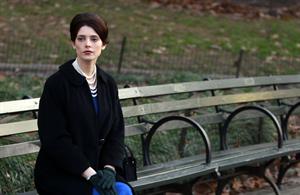 Ashley Greene filming Pan Am at Central Park in New York on December 12, 2011