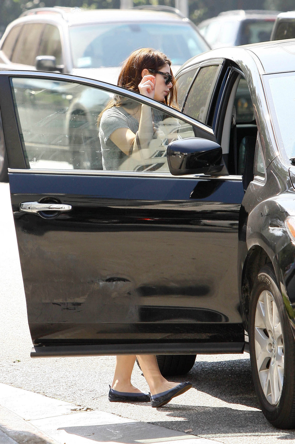 Ashley Greene wearing short shorts outside her home in Los Angeles on October 17, 2011 