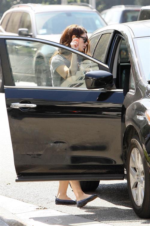 Ashley Greene wearing short shorts outside her home in Los Angeles on October 17, 2011 