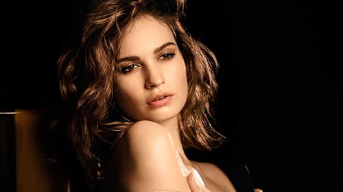 Lily James Topless for Burberry