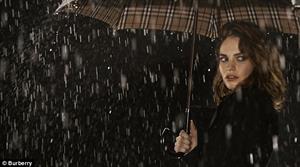 Lily James Topless for Burberry