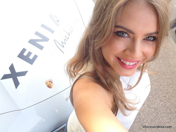 Xenia Tchoumitcheva taking a selfie