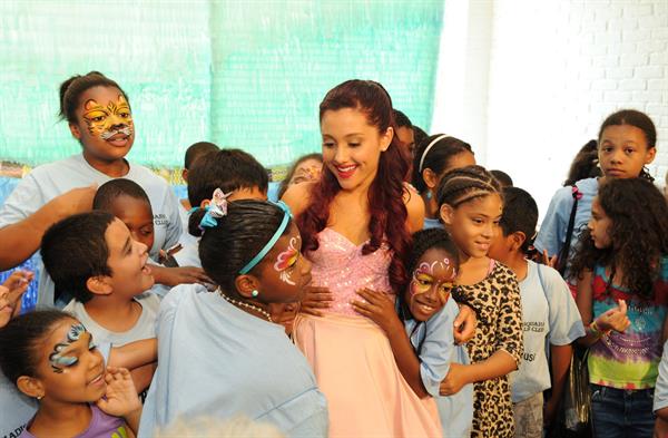 Ariana Grande Kleenex Shield Sneeze Swish event in New York on July 31, 2012