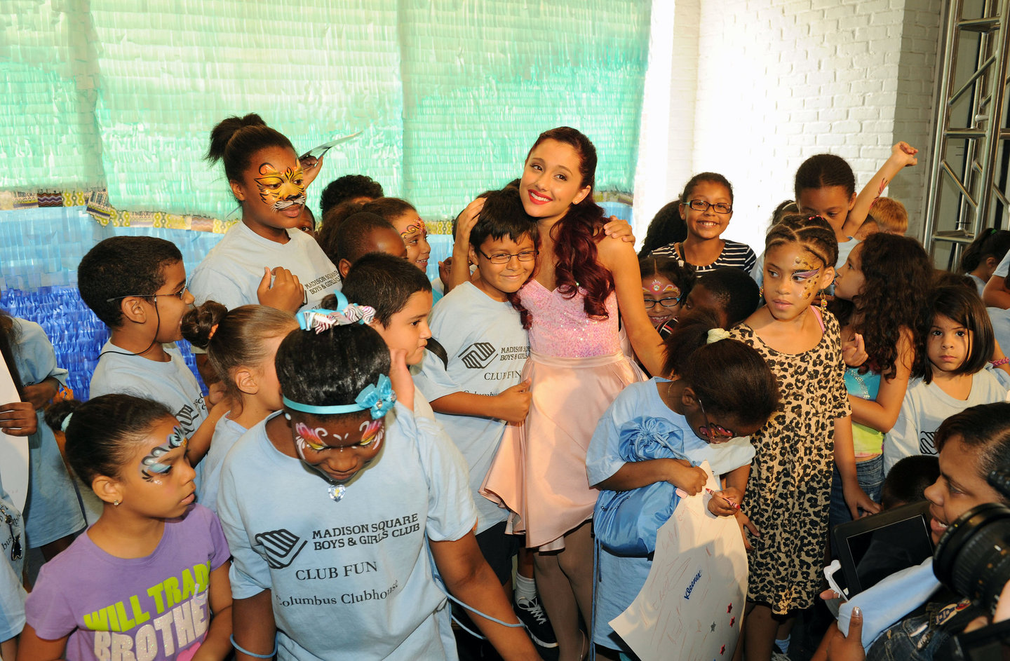 Ariana Grande Kleenex Shield Sneeze Swish event in New York on July 31, 2012