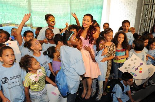 Ariana Grande Kleenex Shield Sneeze Swish event in New York on July 31, 2012