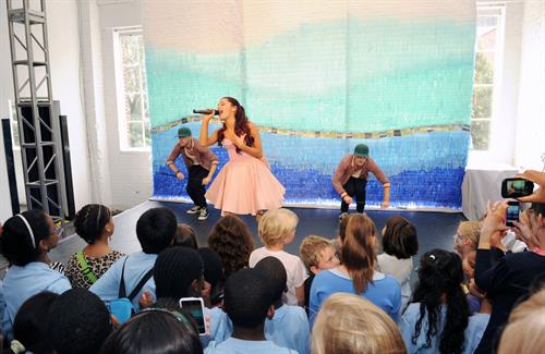 Ariana Grande Kleenex Shield Sneeze Swish event in New York on July 31, 2012