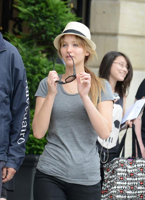 Jennifer Lawrence out about in Paris, France on 3-7-2012