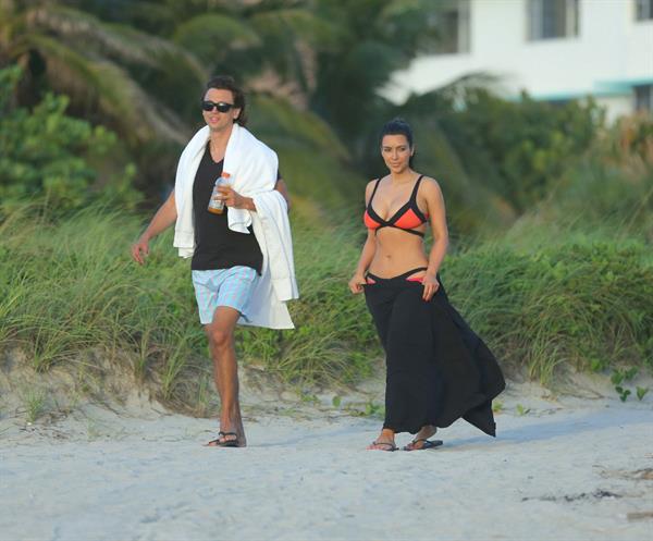 Kim Kardashian - Bikini Candids in Miami 