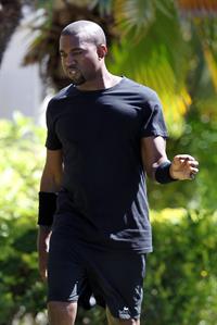 Kim Kardashian and Kanye West out for a walk in Beverly Hills in August 11, 2012