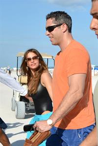 Sofia Vergara - beach candids in Miami 1/2/13  
