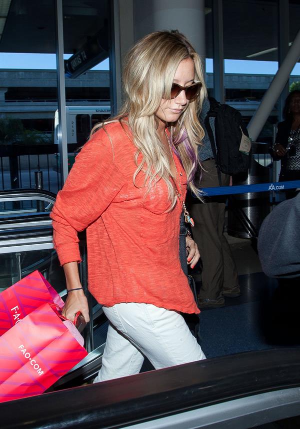 Ashley Tisdale arriving at LAX July 20, 2012 