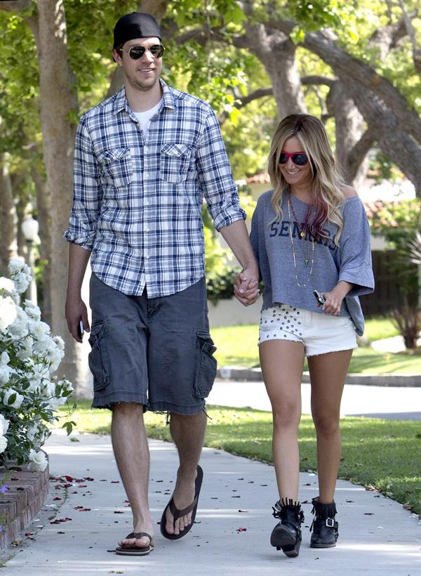 Ashley Tisdale walking around Toluca Lake May 5, 2012