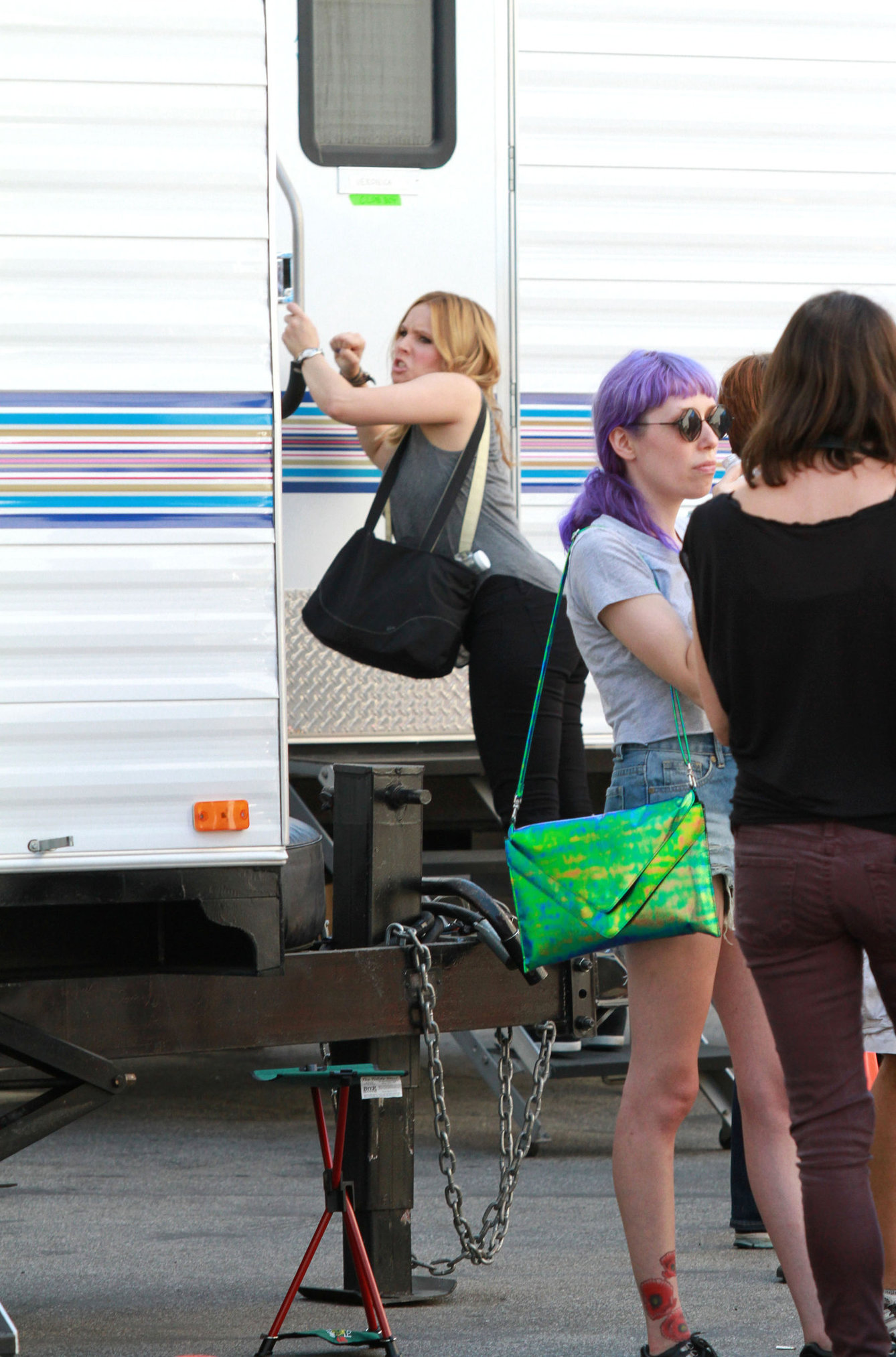 Kristen Bell - On the set of Veronica Mars in Los Angeles on June 27, 2013