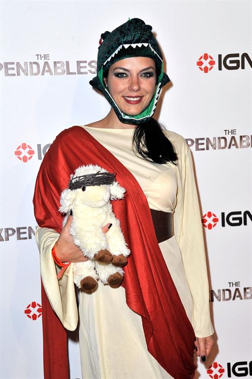 Adrianne Curry dressed as 'Raptor Jesus' at Comic-Con in San Diego - July 12, 2012