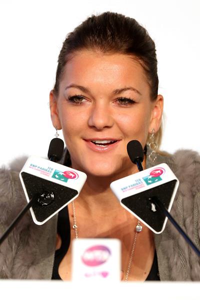 Agnieszka Radwanska before the Start of the WTA Championships October 21, 2013 