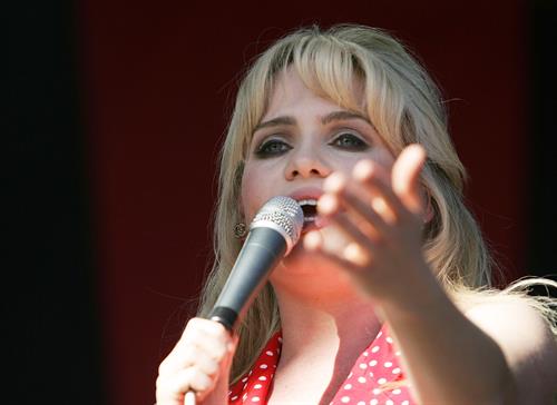 Aimee Anne duffy performing on stage during the 2009 V Festival on April 5, 2010 