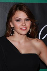 Aimee Teegarden at the grand opening of Chateau Gardens and the launch of Butterfly at Paris in Las Vegas on October 15, 2011 