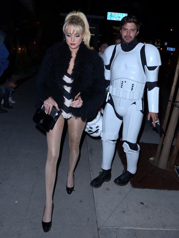 Alessandra Torresani Halloween party candids in West Hollywood, October 31, 2013 