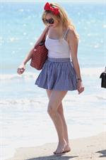 Alessandra Torresani on the beach in Malibu on July 4, 2011