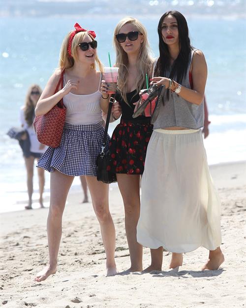 Alessandra Torresani on the beach in Malibu on July 4, 2011