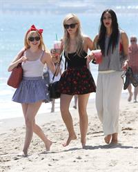 Alessandra Torresani on the beach in Malibu on July 4, 2011