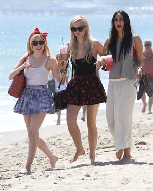 Alessandra Torresani on the beach in Malibu on July 4, 2011