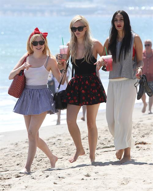 Alessandra Torresani on the beach in Malibu on July 4, 2011